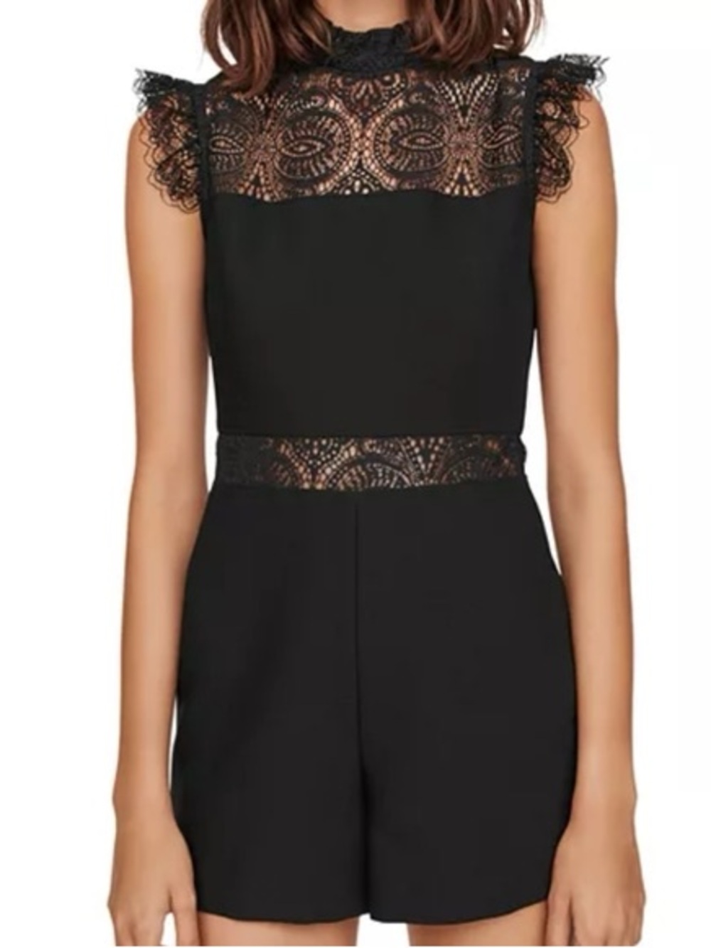 Maje Izona Lace Detail Romper Black Size 36